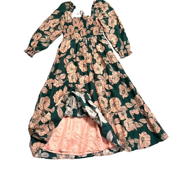 Vineyard Vines Dress Women's XS Warren Floral Long Sleeve Smocked Midi NWT - Picture 7 of 15